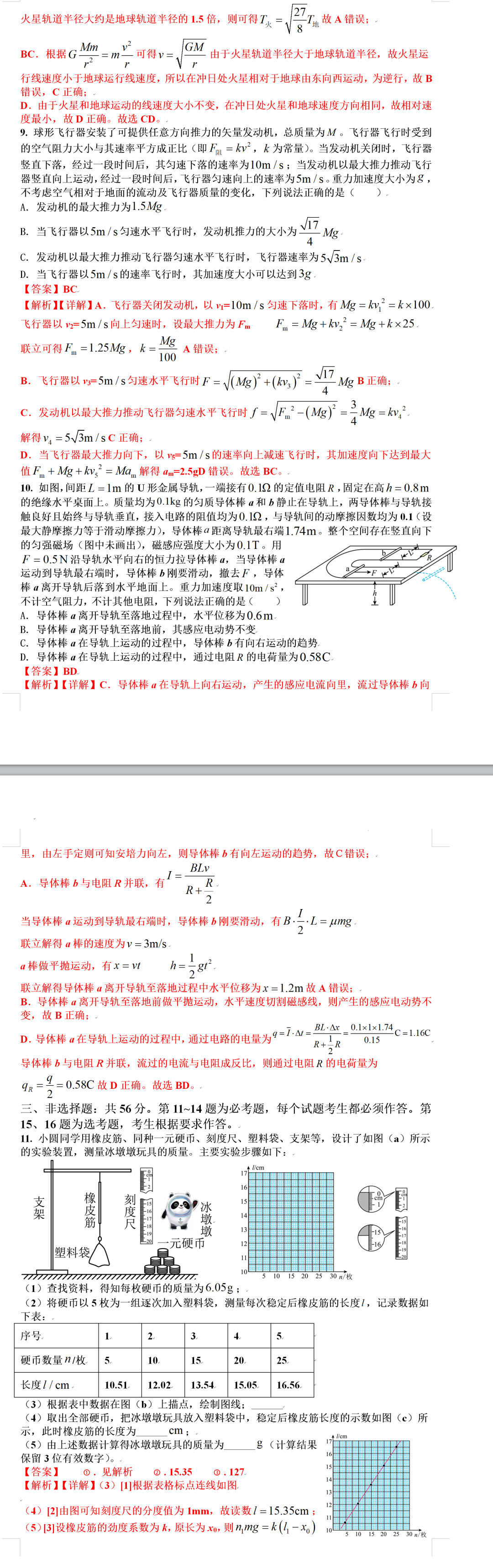 2022年湖南高考物理考试真题及答案解析 2022年湖南高考物理考试真题及答案解析