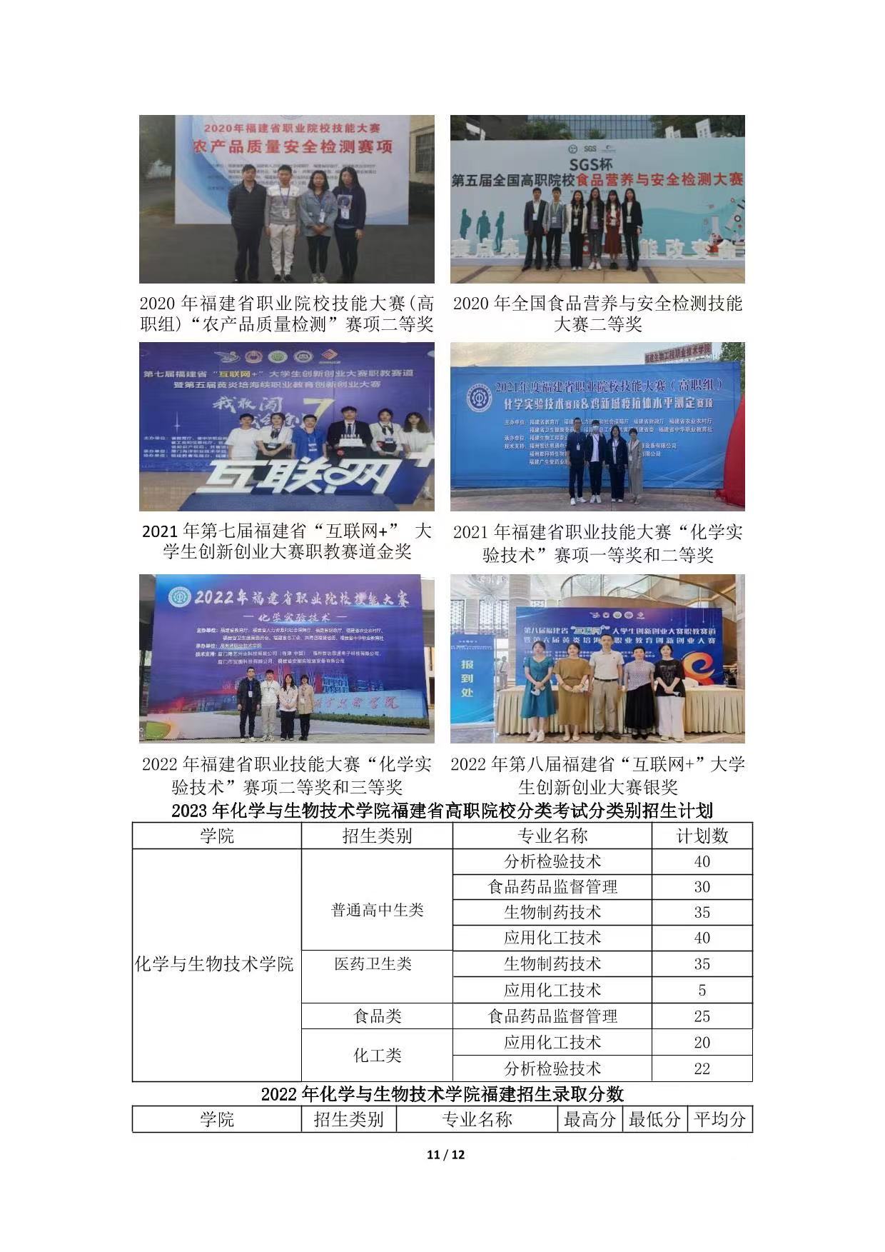 闽江师范高等专科学校2023年高职分类招考招生简章