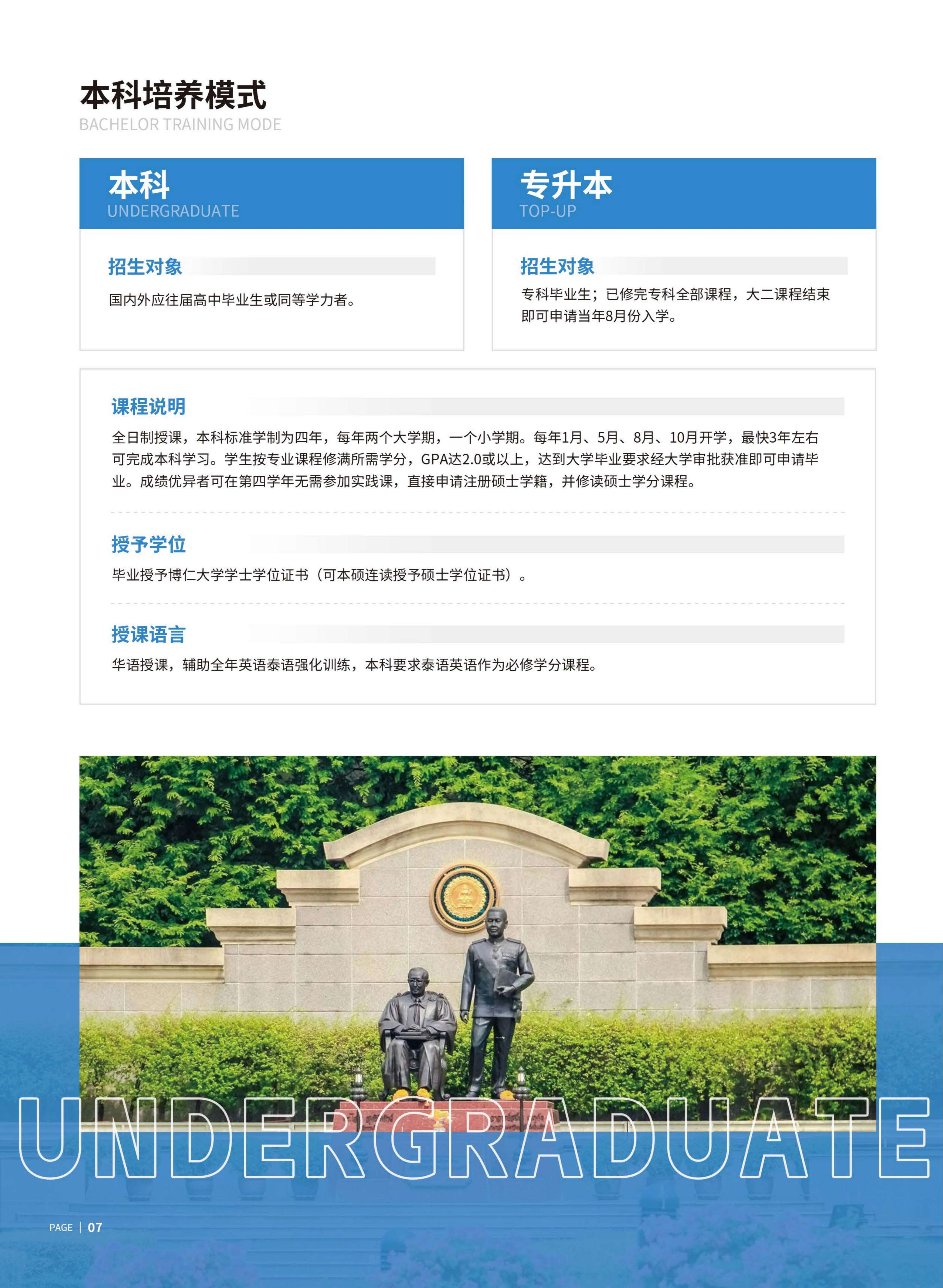 博仁大学2025年本科招生专业
